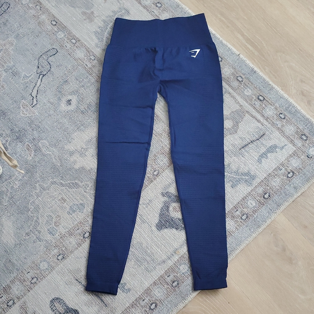 Gymshark Blue Vital Flattering Fit Athletic Workout Leggings SzS